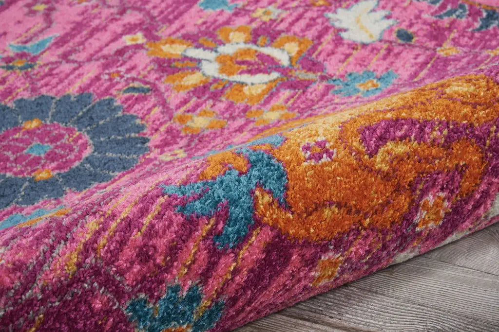 8' X 10' Fuchsia Floral Power Loom Area Rug - Homeroots - Flyclothing LLC