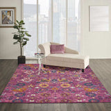 8' X 10' Fuchsia Floral Power Loom Area Rug - Homeroots - Flyclothing LLC