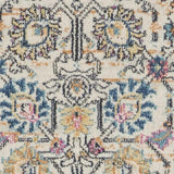 8' Orange And Ivory Floral Power Loom Runner Rug - Homeroots