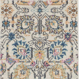 8' Orange And Ivory Floral Power Loom Runner Rug - Homeroots
