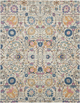 7' X 10' Orange And Ivory Floral Power Loom Area Rug - Homeroots - Flyclothing LLC
