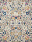 8' X 10' Orange And Ivory Floral Power Loom Area Rug - Homeroots