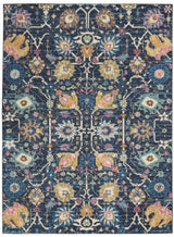 4' X 6' Navy Blue Floral Power Loom Area Rug - Homeroots - Flyclothing LLC