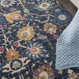5' X 7' Navy Blue Floral Power Loom Area Rug - Homeroots - Flyclothing LLC