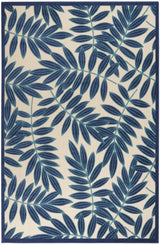 6' X 9' Blue And Ivory Floral Stain Resistant Indoor Outdoor Area Rug - Homeroots - Flyclothing LLC