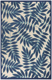 6' X 9' Blue And Ivory Floral Stain Resistant Indoor Outdoor Area Rug - Homeroots - Flyclothing LLC