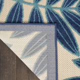 6' X 9' Blue And Ivory Floral Stain Resistant Indoor Outdoor Area Rug - Homeroots - Flyclothing LLC