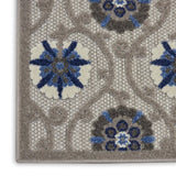 2' X 12' Gray and Blue Indoor Outdoor Runner Rug - Homeroots - Flyclothing LLC