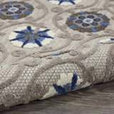 2' X 12' Gray and Blue Indoor Outdoor Runner Rug - Homeroots - Flyclothing LLC