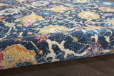 7' X 10' Navy Blue Floral Power Loom Area Rug - Homeroots - Flyclothing LLC