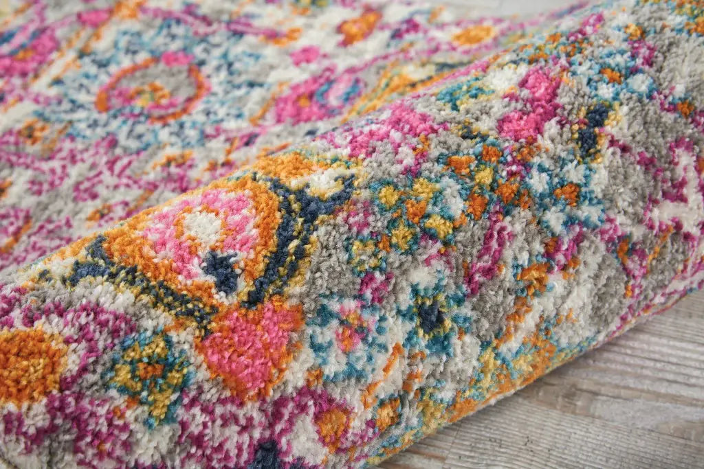 2' X 3' Silver Floral Power Loom Area Rug - Homeroots - Flyclothing LLC