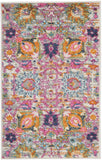 2' X 3' Silver Floral Power Loom Area Rug - Homeroots