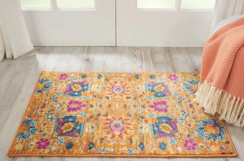 2' X 3' Sunset Floral Power Loom Area Rug - Homeroots - Flyclothing LLC