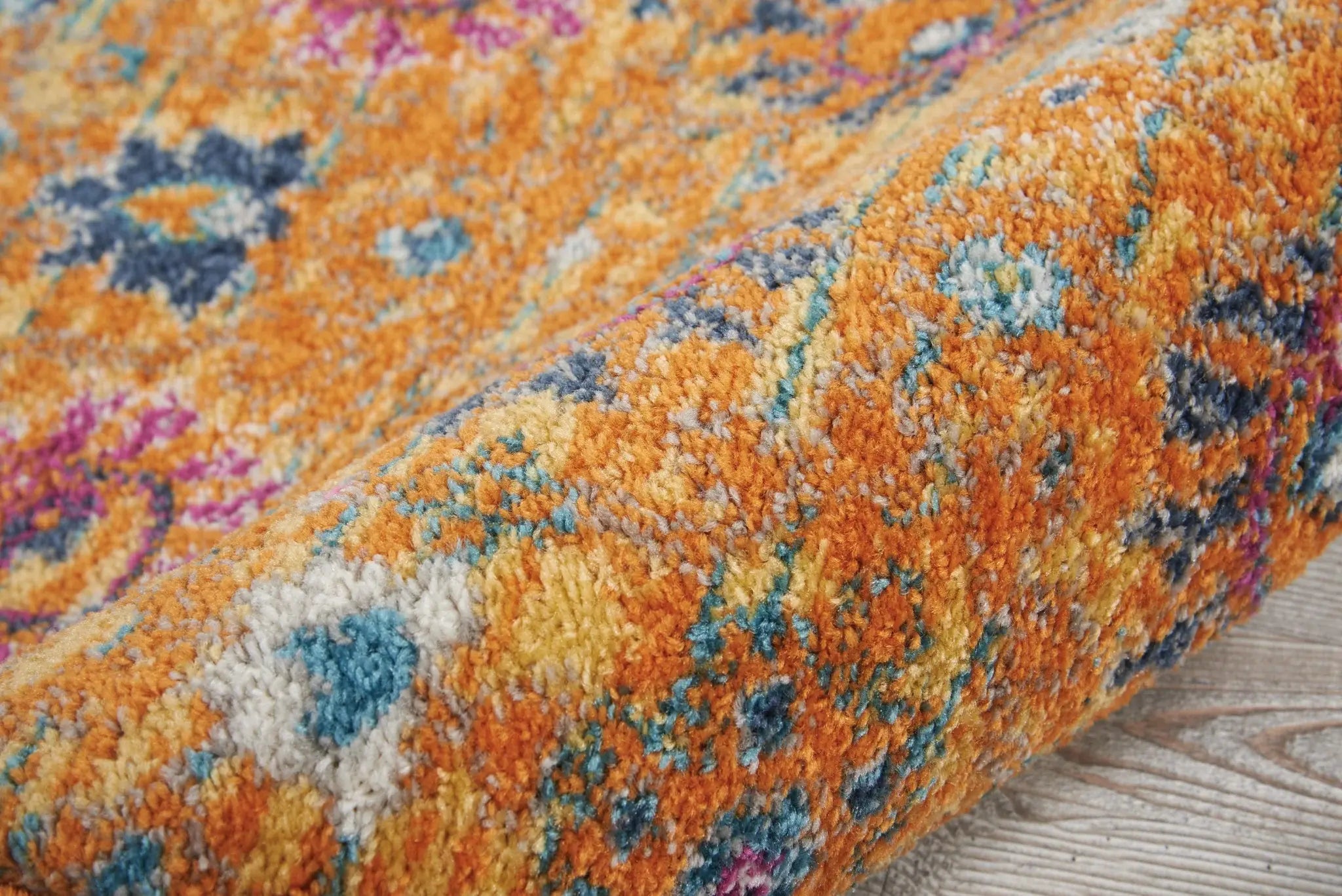 8' Sunset Floral Power Loom Runner Rug - Homeroots - Flyclothing LLC