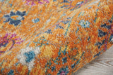 8' Sunset Floral Power Loom Runner Rug - Homeroots