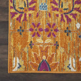 8' Sunset Floral Power Loom Runner Rug - Homeroots