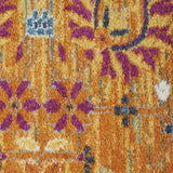 8' Sunset Floral Power Loom Runner Rug - Homeroots