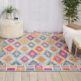 5' X 7' Blue And Pink Ogee Power Loom Area Rug - Homeroots - Flyclothing LLC