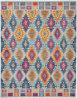 8' X 10' Blue And Pink Ogee Power Loom Area Rug - Homeroots - Flyclothing LLC