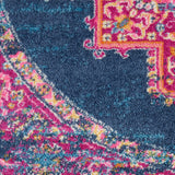 5' Blue Round Power Loom Area Rug - Homeroots