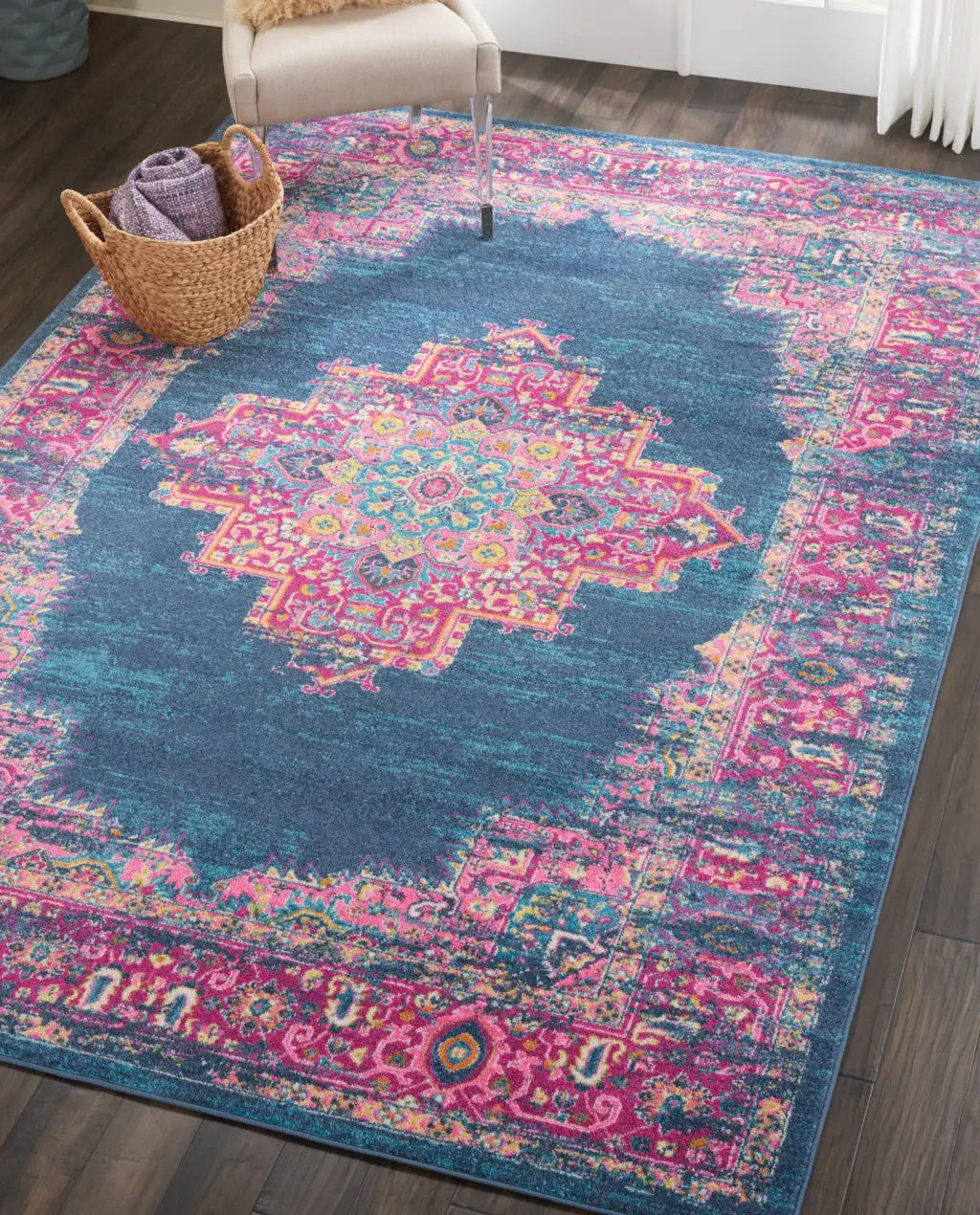 7' X 10' Blue Power Loom Area Rug - Homeroots - Flyclothing LLC
