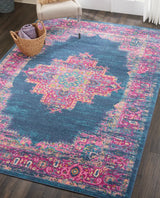 7' X 10' Blue Power Loom Area Rug - Homeroots - Flyclothing LLC