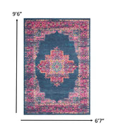 7' X 10' Blue Power Loom Area Rug - Homeroots - Flyclothing LLC