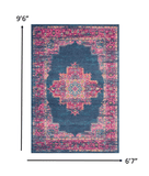 7' X 10' Blue Power Loom Area Rug - Homeroots