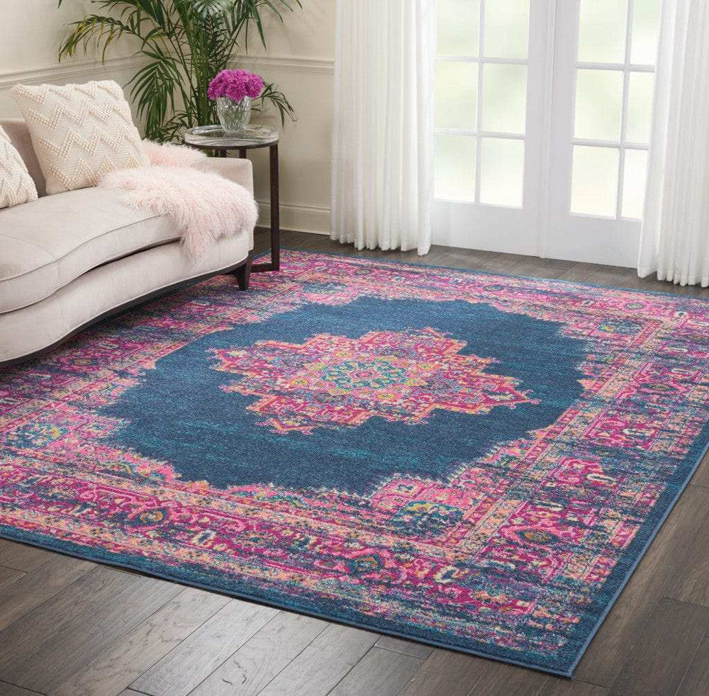 8' X 10' Blue Power Loom Area Rug - Homeroots - Flyclothing LLC