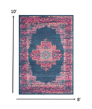 8' X 10' Blue Power Loom Area Rug - Homeroots