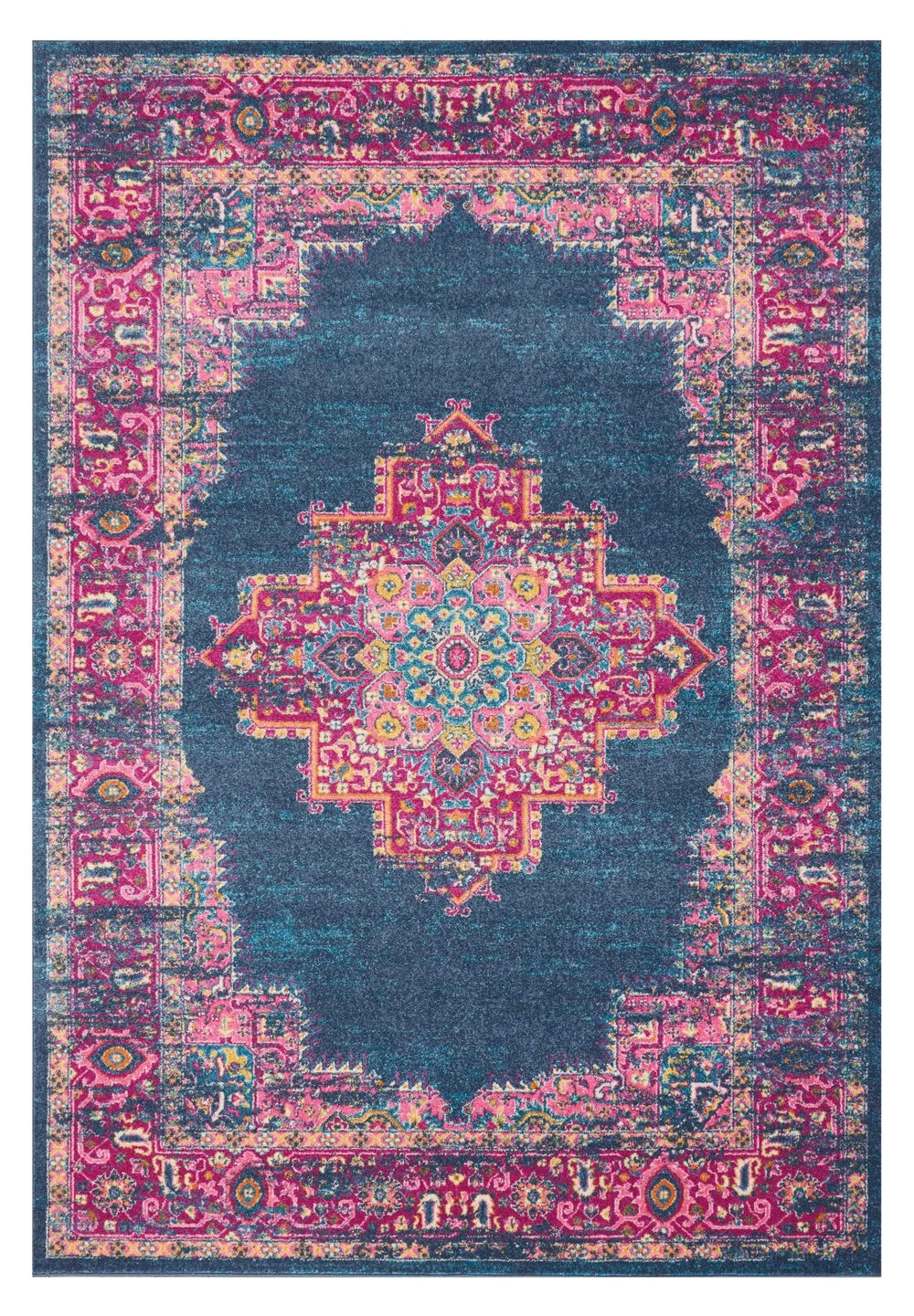 8' X 10' Blue Power Loom Area Rug - Homeroots
