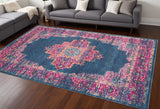 8' X 10' Blue Power Loom Area Rug - Homeroots