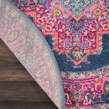 8' Blue Round Power Loom Area Rug - Homeroots - Flyclothing LLC