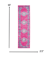 10' Fuchsia Power Loom Runner Rug - Homeroots - Flyclothing LLC