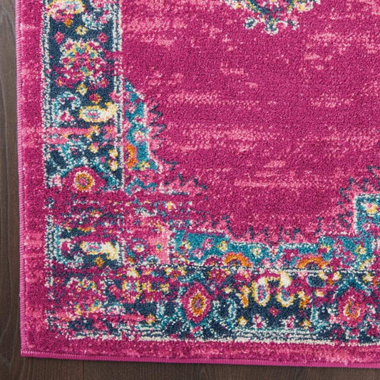 10' Fuchsia Power Loom Runner Rug - Homeroots - Flyclothing LLC