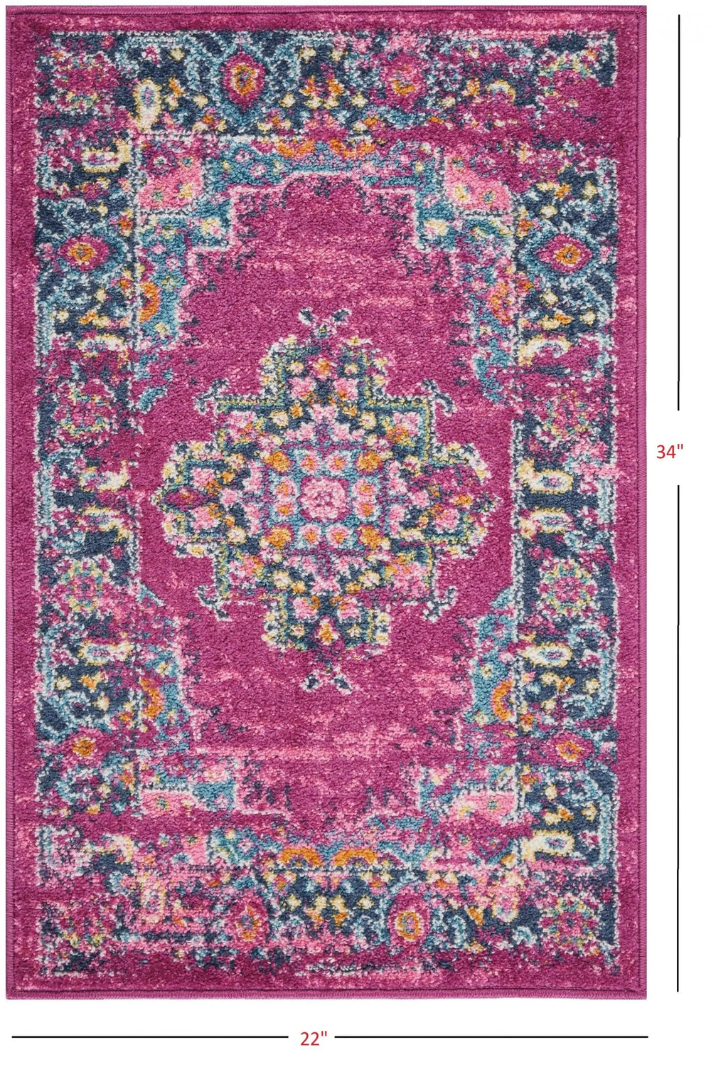 2' X 3' Fuchsia Power Loom Area Rug - Homeroots