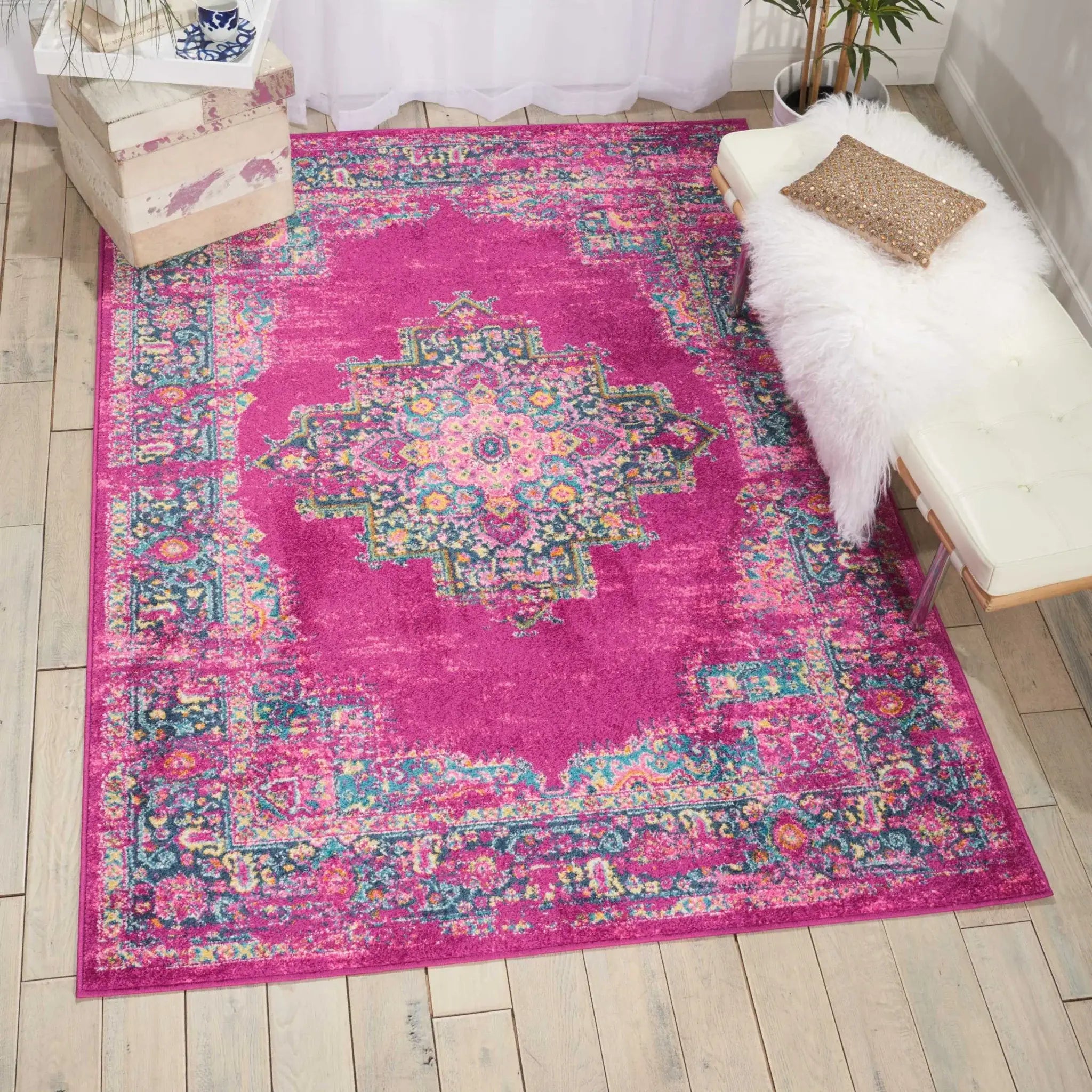 4' X 6' Fuchsia Power Loom Area Rug - Homeroots - Flyclothing LLC