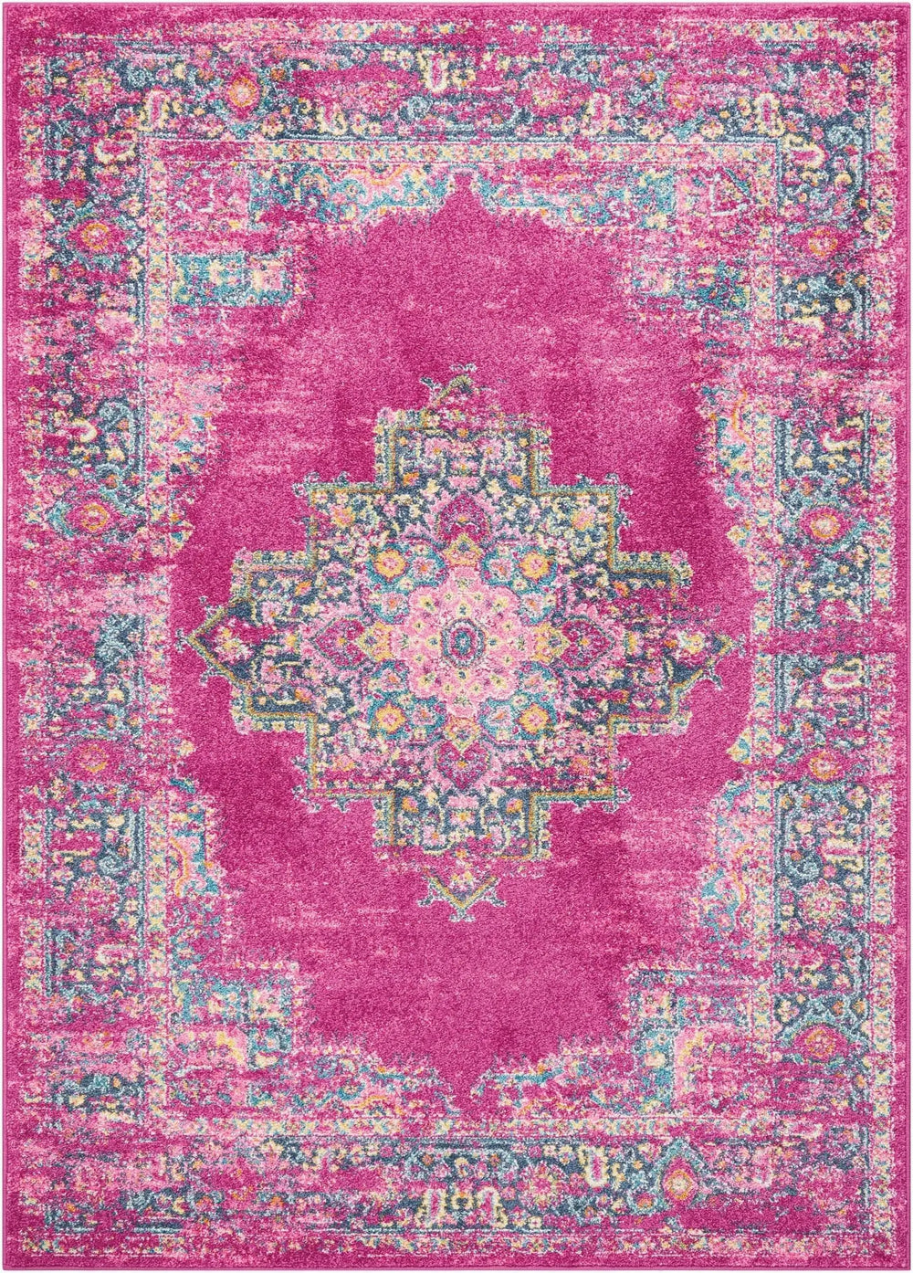 4' X 6' Fuchsia Power Loom Area Rug - Homeroots