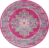 4' Fuchsia Round Power Loom Area Rug - Homeroots - Flyclothing LLC