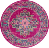 5' Fuchsia Round Power Loom Area Rug - Homeroots