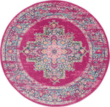 5' Fuchsia Round Power Loom Area Rug - Homeroots - Flyclothing LLC