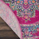 5' Fuchsia Round Power Loom Area Rug - Homeroots