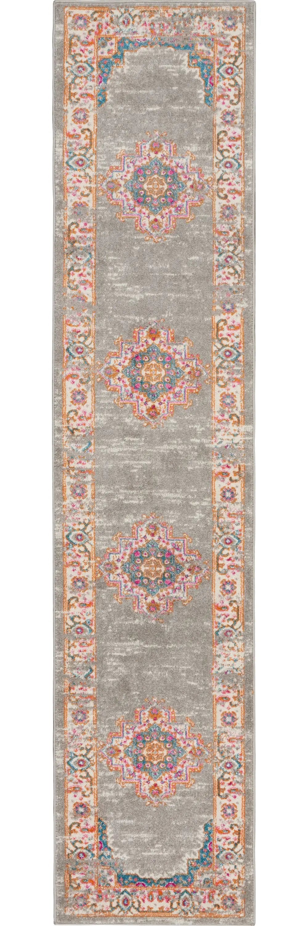 10' Gray Power Loom Runner Rug - Homeroots - Flyclothing LLC