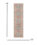 10' Gray Power Loom Runner Rug - Homeroots