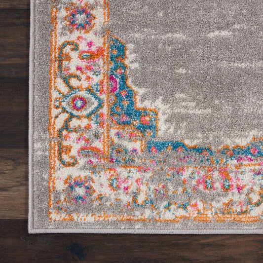 10' Gray Power Loom Runner Rug