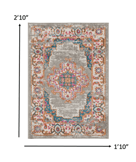2' X 3' Gray Power Loom Area Rug - Homeroots - Flyclothing LLC