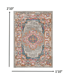 2' X 3' Gray Power Loom Area Rug - Homeroots