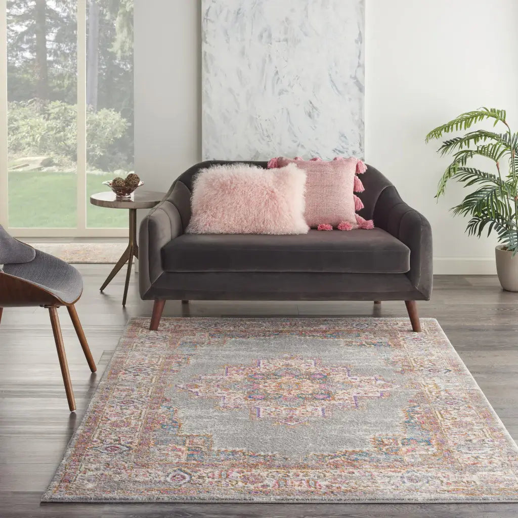 5' X 7' Gray Power Loom Area Rug - Homeroots - Flyclothing LLC