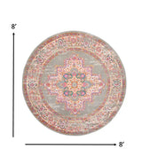 8' Gray Round Power Loom Area Rug - Homeroots - Flyclothing LLC