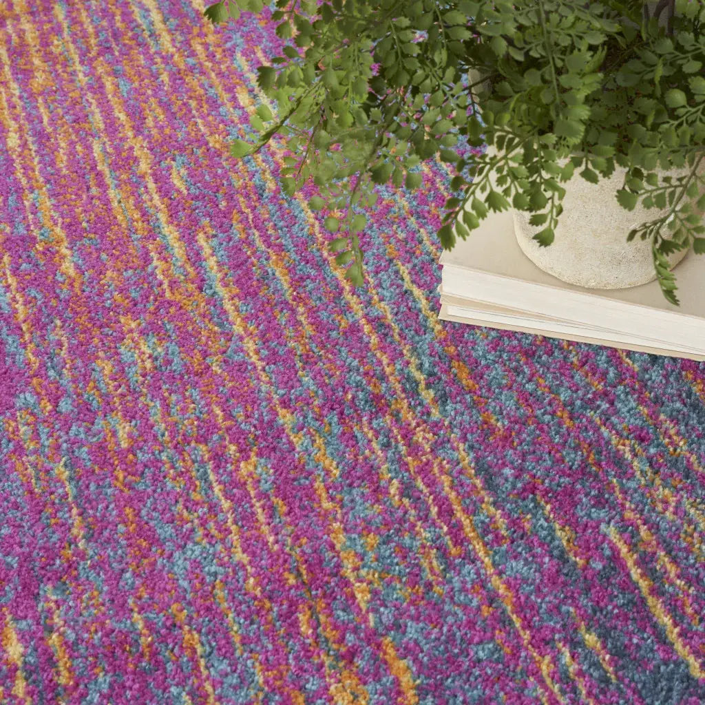5' X 7' Blue And Pink Abstract Power Loom Area Rug - Homeroots - Flyclothing LLC